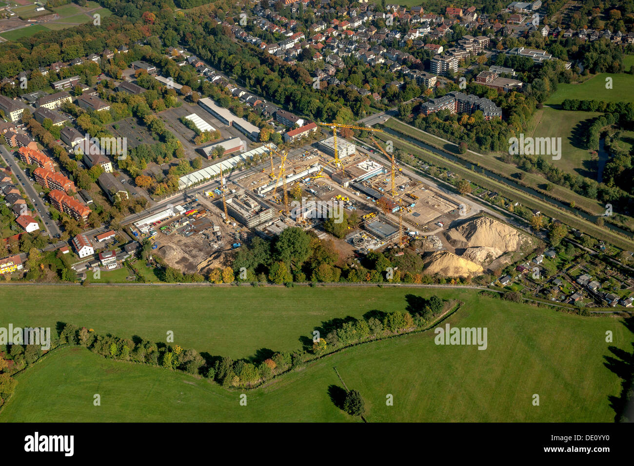 Vista aerea, HSHL Hochschule Hamm-Lippstadt, Hamm-Lippstadt università di scienze applicate, Hamm, la zona della Ruhr Foto Stock