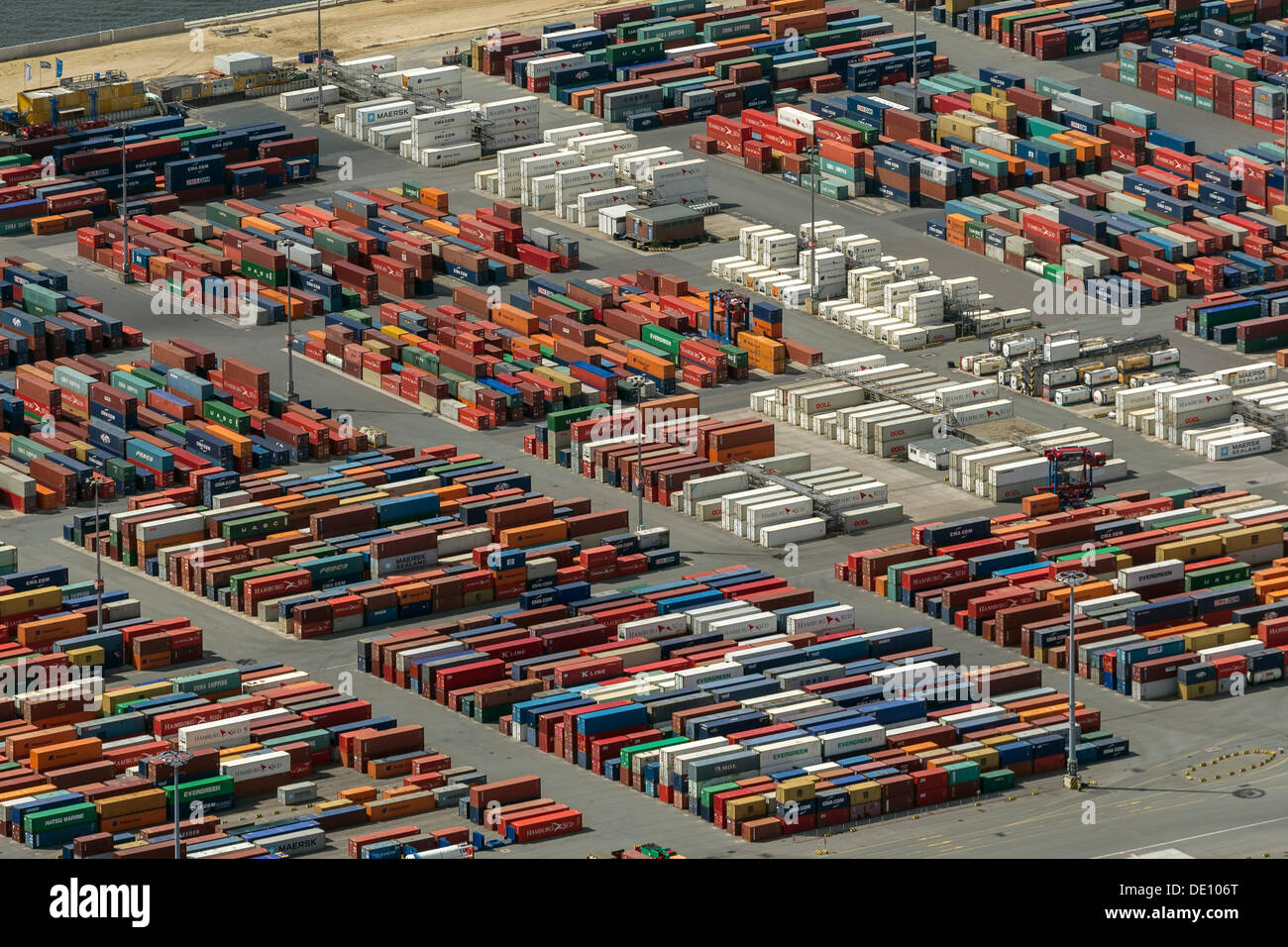 Vista aerea, contenitore porta Waltershofen, Eurogate Container Terminal Foto Stock
