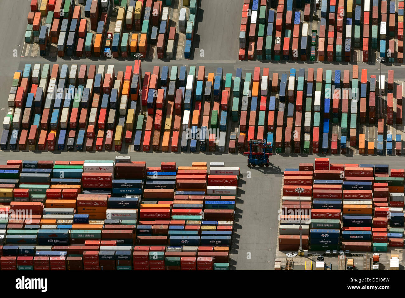 Vista aerea, contenitore porta Waltershofen, Eurogate Container Terminal Foto Stock