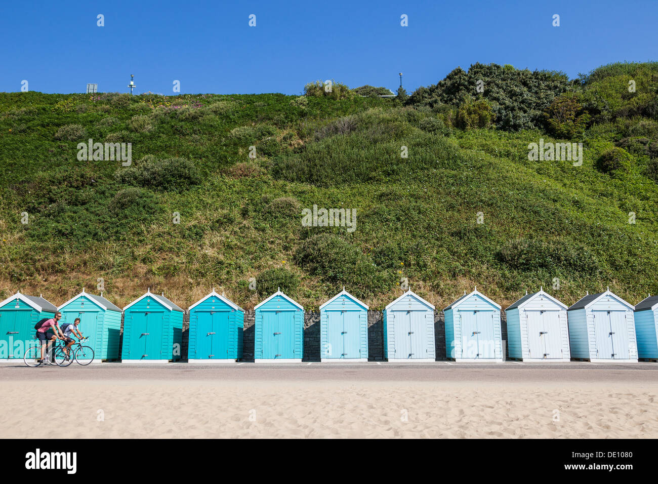 Inghilterra, Dorset, Bournemouth, Bournemouth Beach, spiaggia di capanne Foto Stock