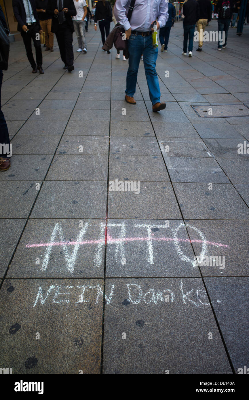 La NATO non grazie nein danke Baden-Wuerttemberg Stuttgart Germania Foto Stock