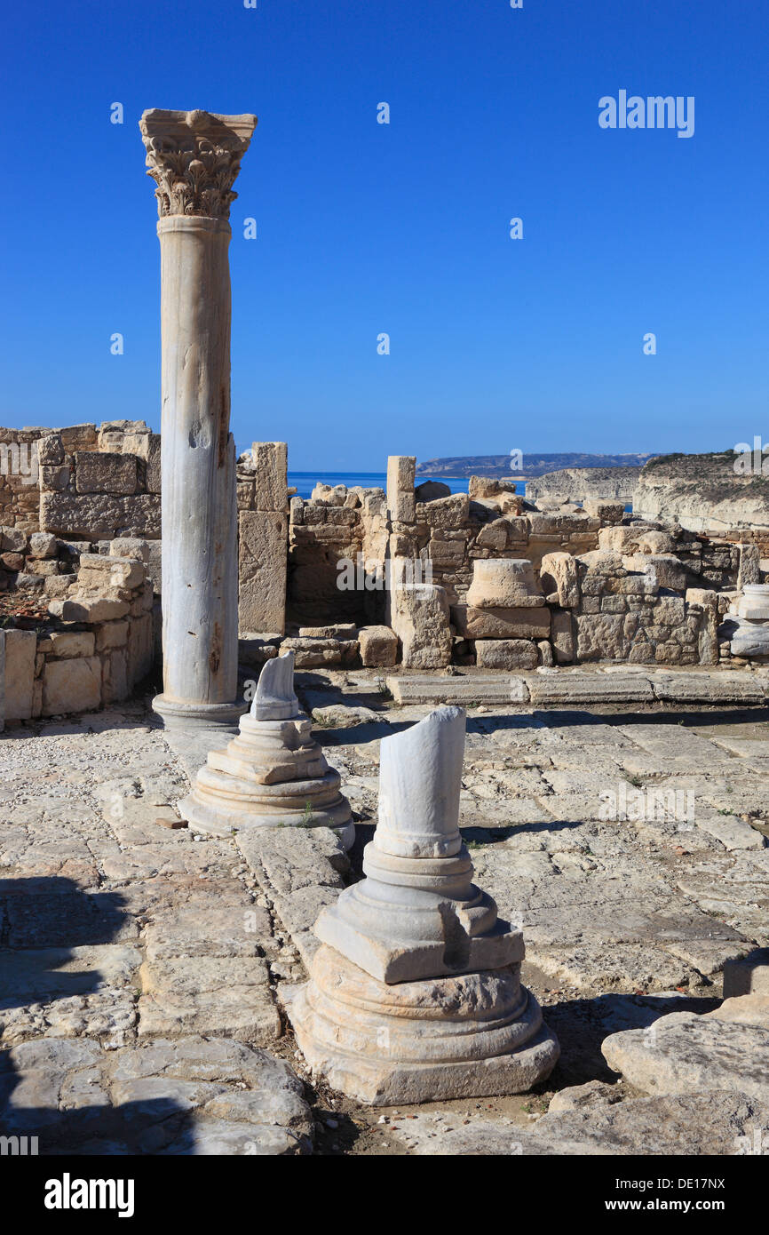 Cipro, Kourion, assiro Ku-ri-ho, antica greca, latina, curio, storico antico sito archeologico, rovine Foto Stock