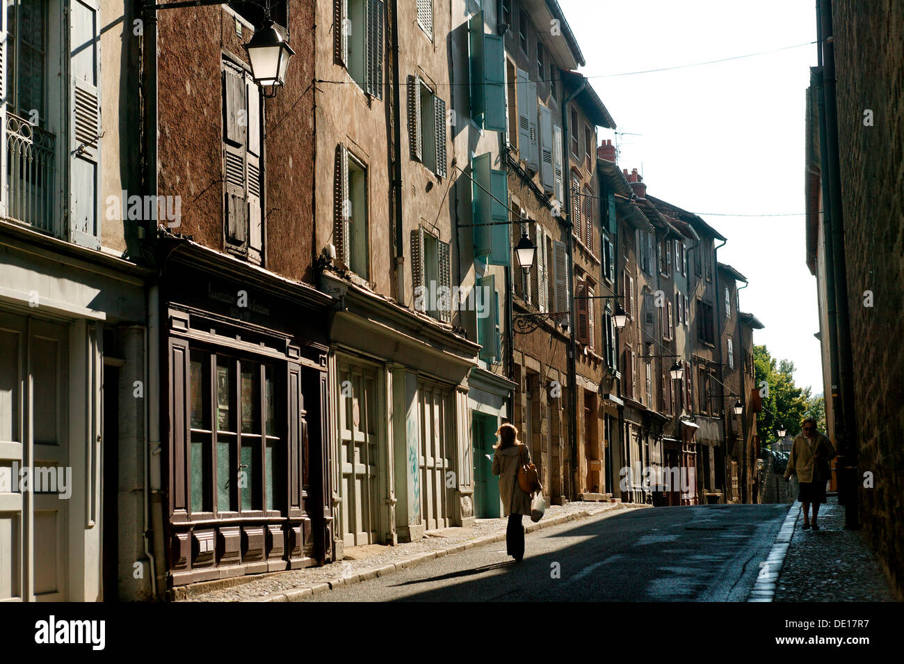 Street a Le Puy en Velay, Haute Loire, Auvergne Francia, Europa Foto Stock