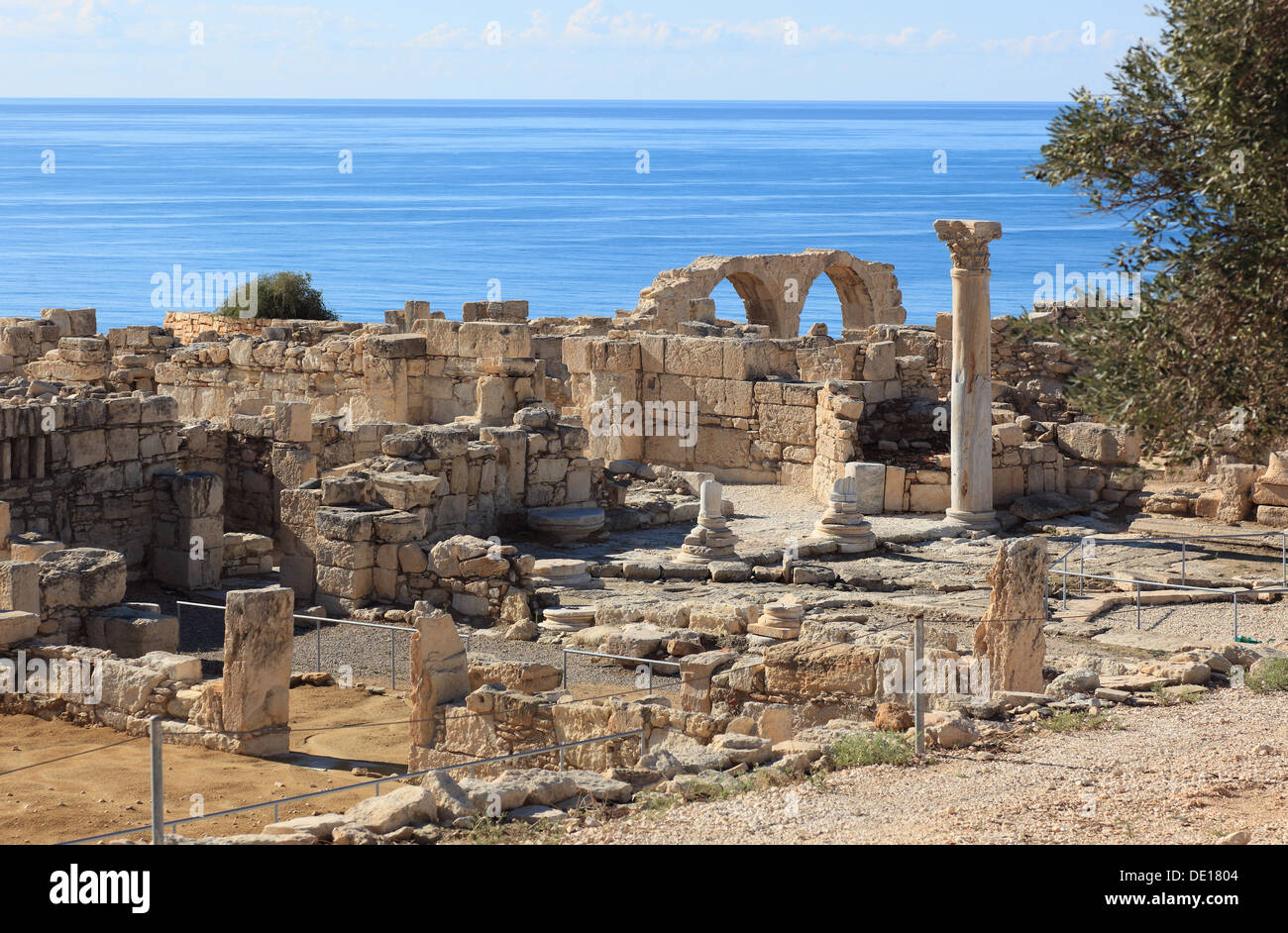 Cipro, Kourion, assiro Ku-ri-ho, antica greca, latina, curio, storico antico sito archeologico, rovine Foto Stock