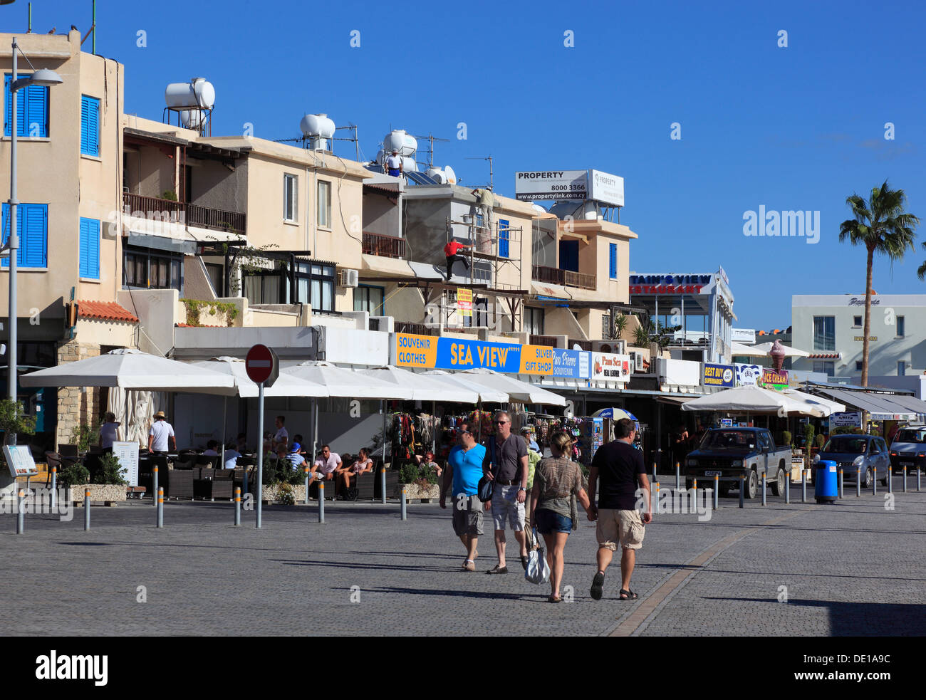 Cipro, Pafos città, Gazibaf, downtown, pedonale Foto Stock