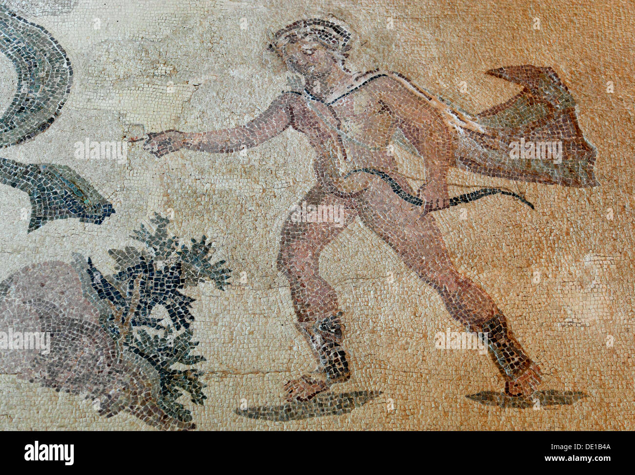 Cipro, Pafos città, Gazibaf, sito di antiche rovine, parco archeologico, il mosaico in casa di Dionysos Foto Stock