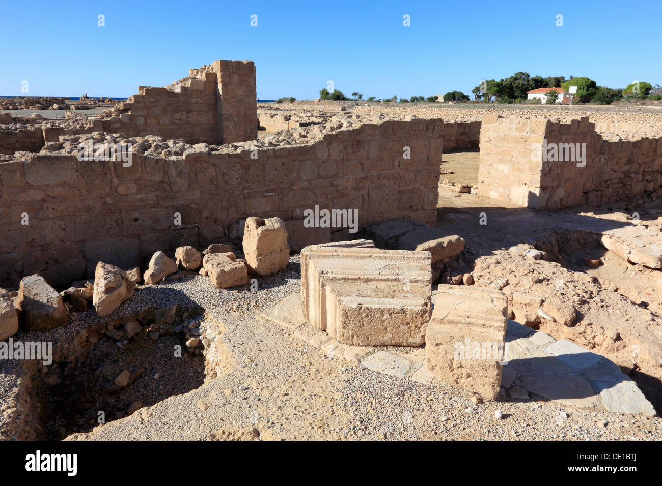 Cipro, Pafos città, Gazibaf, sito di antiche rovine, parco archeologico Foto Stock