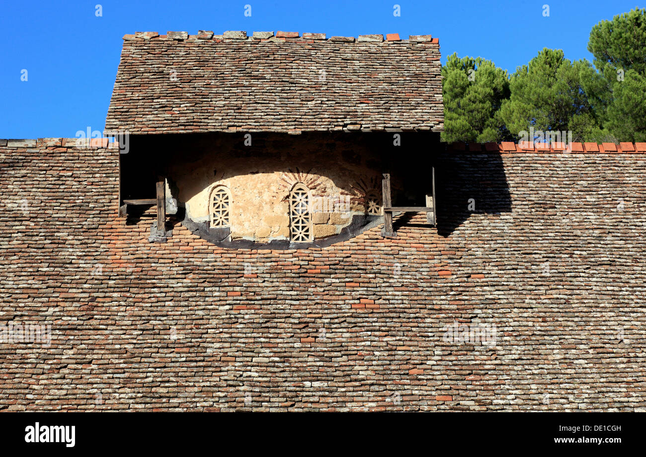 Cipro, la regione Pitsylia, Monti Troodos, Lagoudera, tetto del granaio, chiesa Moni Panagia tou Arakas, Panagia tou Arakou- Foto Stock