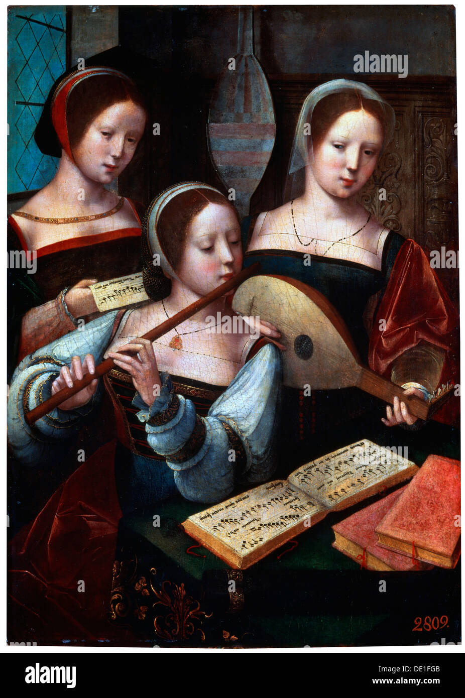'Musicians', 1530-1540s. Artista: Sconosciuto Master precedente Foto Stock