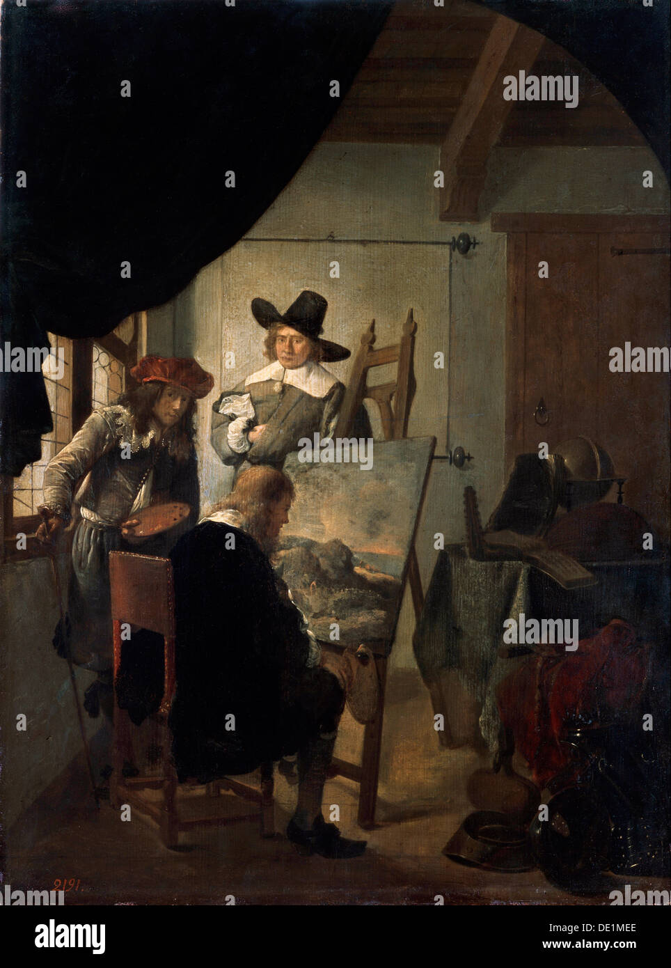 " Visita in un artista Atelier dell', 1659. Artista: Lavoro Adriaensz Berckheyde Foto Stock