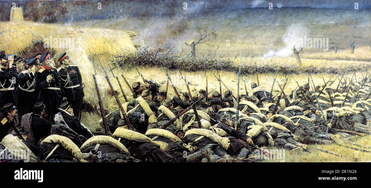 'La prima offensiva. Vicino a Pleven', 1877-1878. Artista: Vasily Vereshchagin Foto Stock
