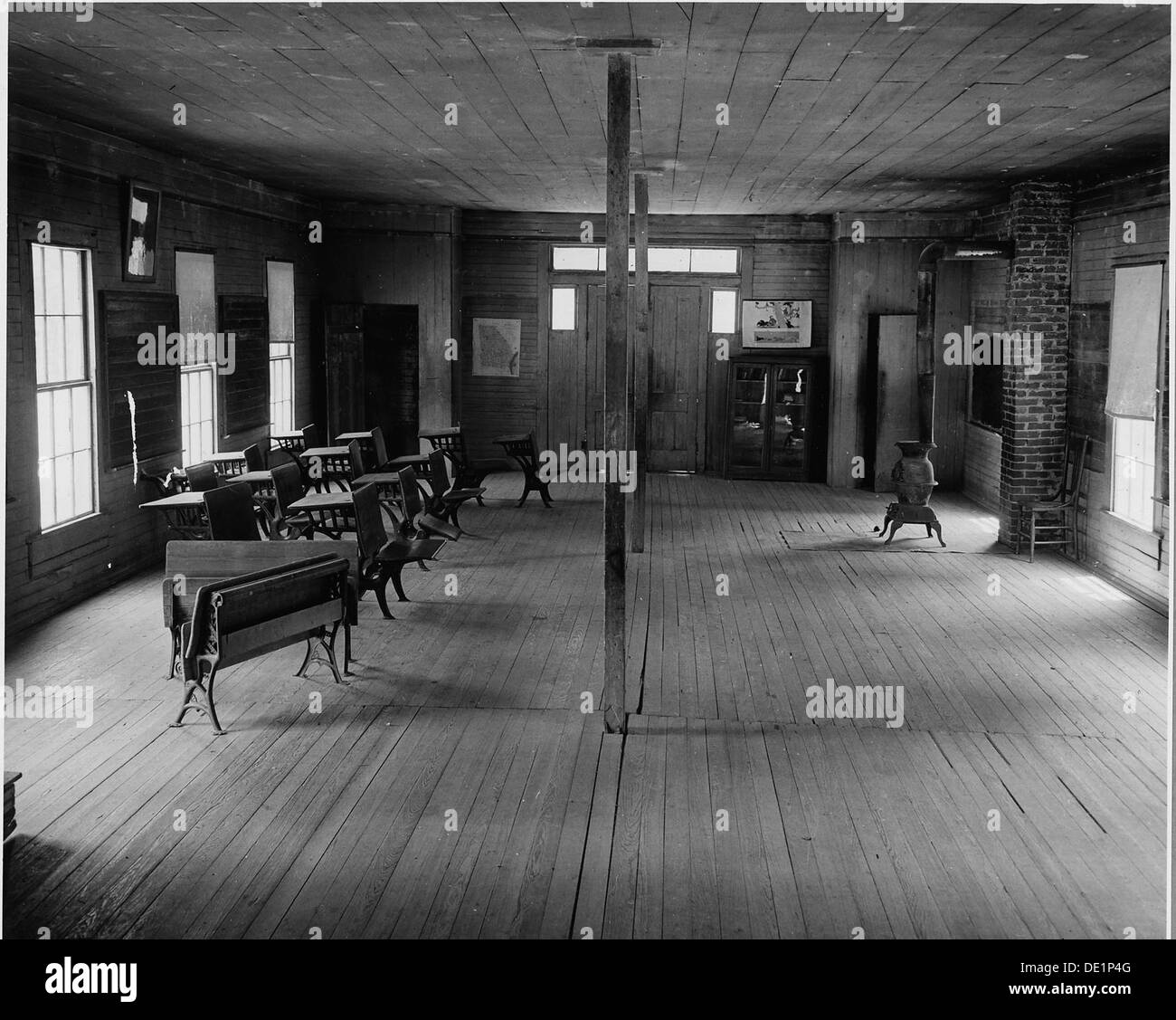 La scuola bianca Harmony nella contea di Putnam, Georgia, fu chiusa dopo diversi anni di attività, segnando un evento significativo nella storia educativa della comunità locale durante il XX secolo. Foto Stock