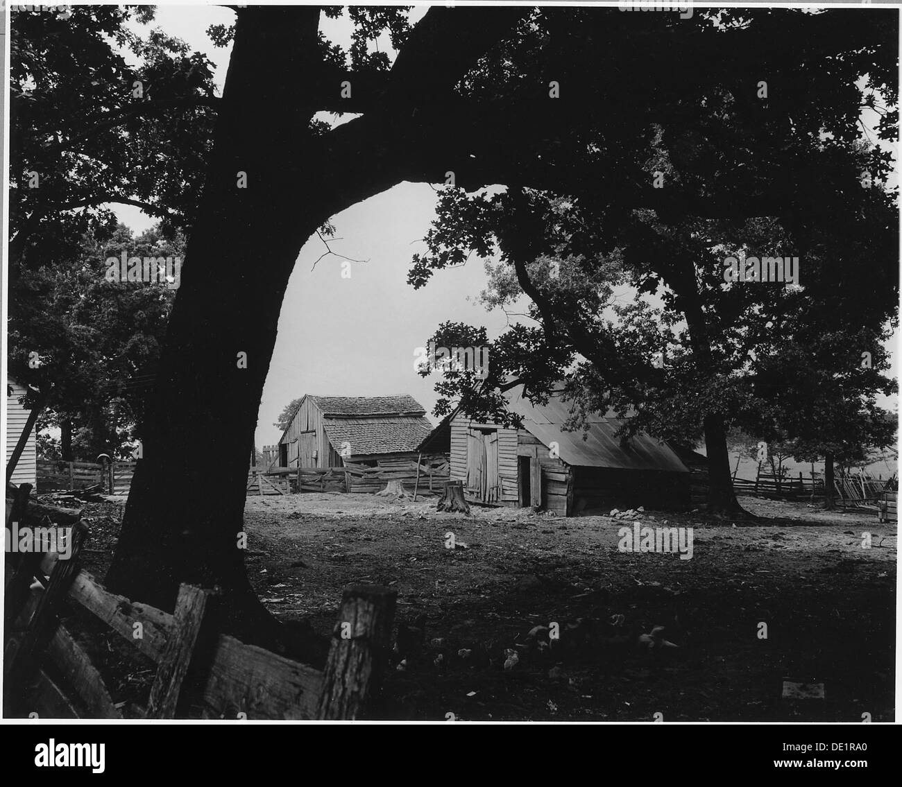 Questa immagine ritrae la Harmony Community nella contea di Putnam, Georgia, mostrando le condizioni di vita degli operatori bianchi, con case che vanno dalle strutture di base alle residenze più consolidate. Foto Stock