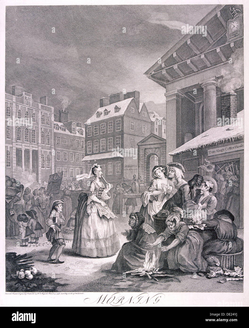 'Mattina', la piastra I dai tempi del giorno, 1738. Artista: William Hogarth Foto Stock