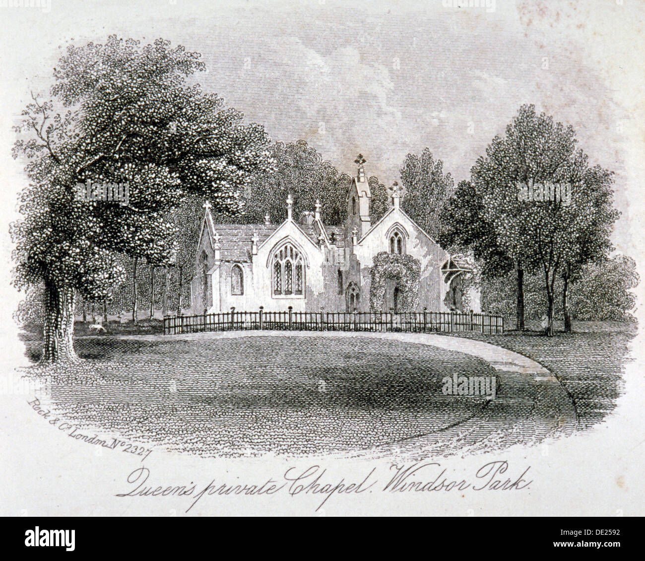 Regina della cappella privata in Windsor Great Park, Berkshire, c1861. Artista: Anon Foto Stock