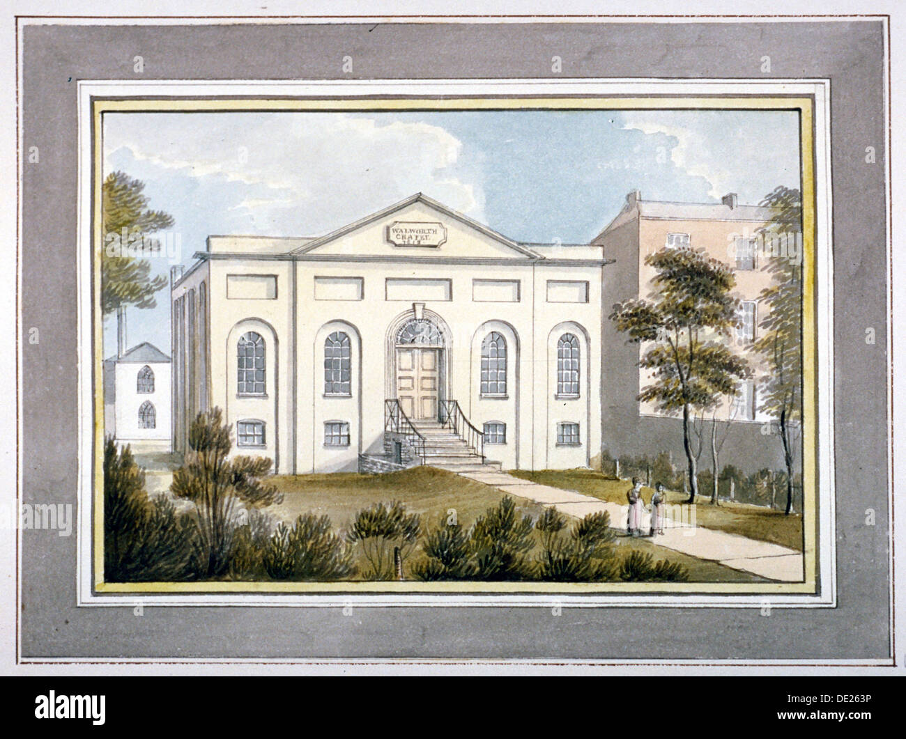 Walworth Cappella, Southwark, Londra, 1826. Artista: G Yates Foto Stock
