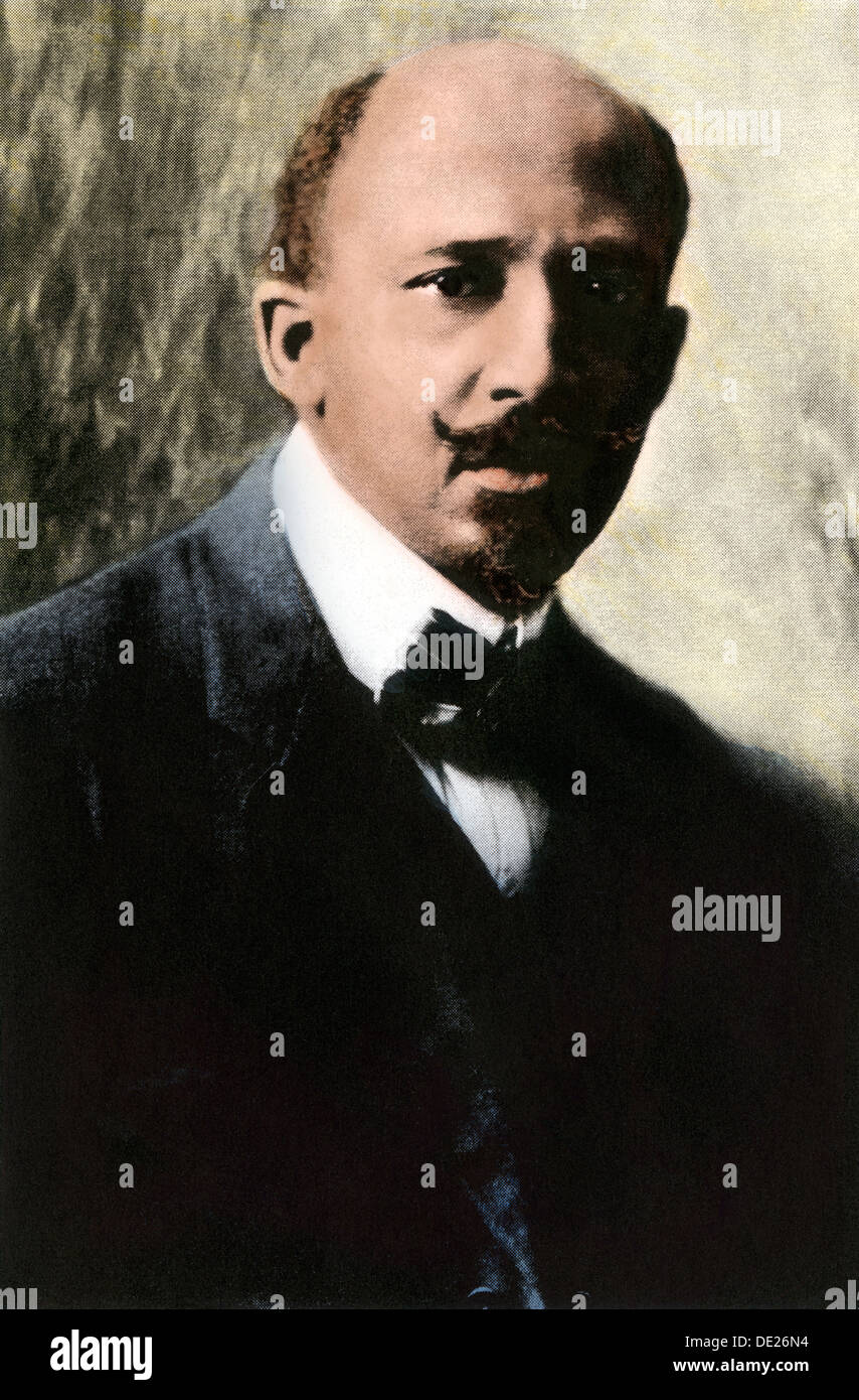 Educatore W.E.B. Du Bois ritratto. Colorate a mano riproduzione dei mezzitoni di una fotografia Foto Stock