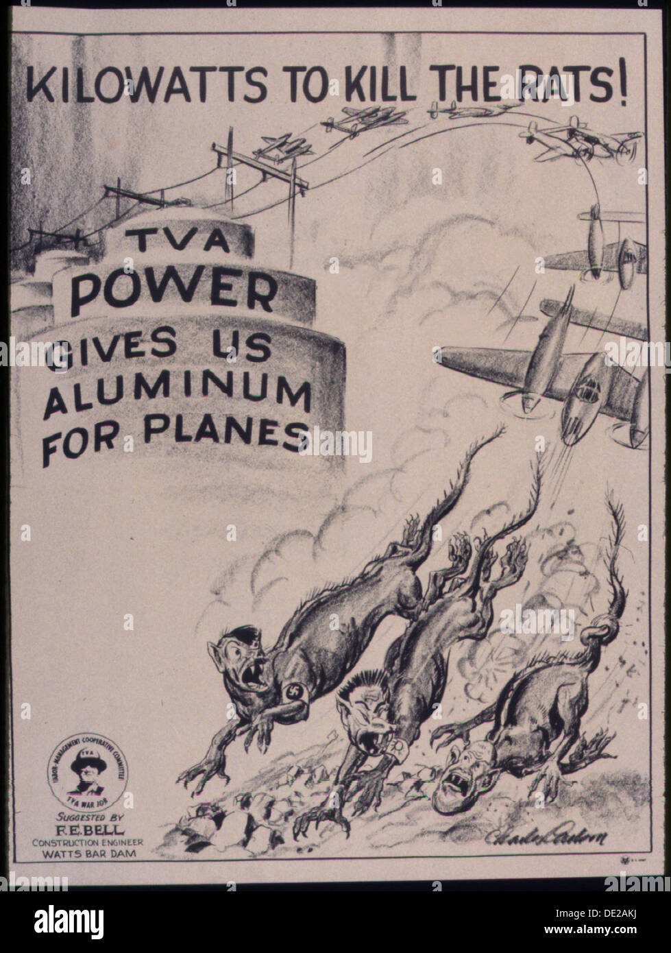 Kilowatt per uccidere i ratti. Potenza TVA ci dà alluminio per aerei. 534827 Foto Stock