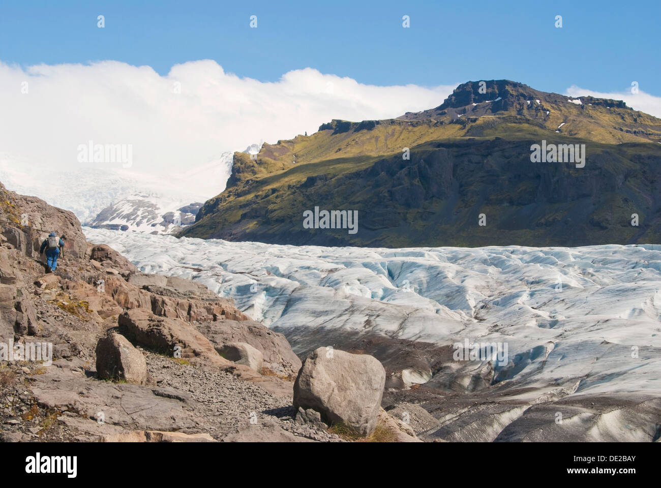 Ghiacciaio Myrdalsjoekull, area del ghiacciaio, Skaftafell National Park, Islanda, Europa Foto Stock