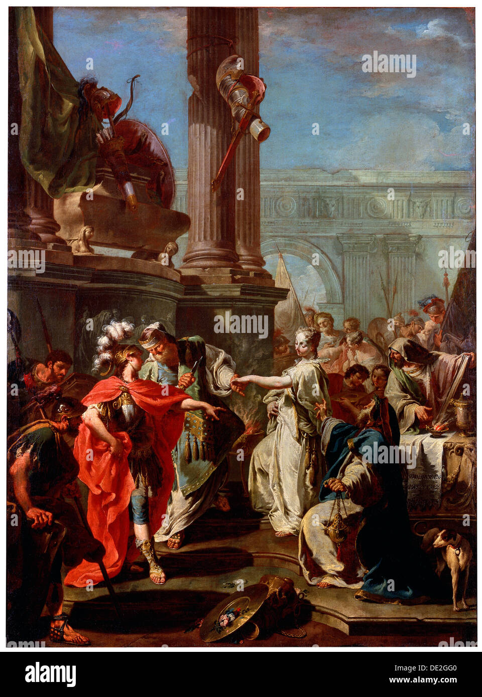 "Il sacrificio di Polissena', 1730s. Artista: Giovanni Battista Pittoni il giovane Foto Stock