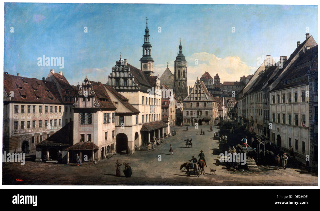 " Il luogo di mercato Pirna', C1752-c1755. Artista: Bernardo Bellotto Foto Stock