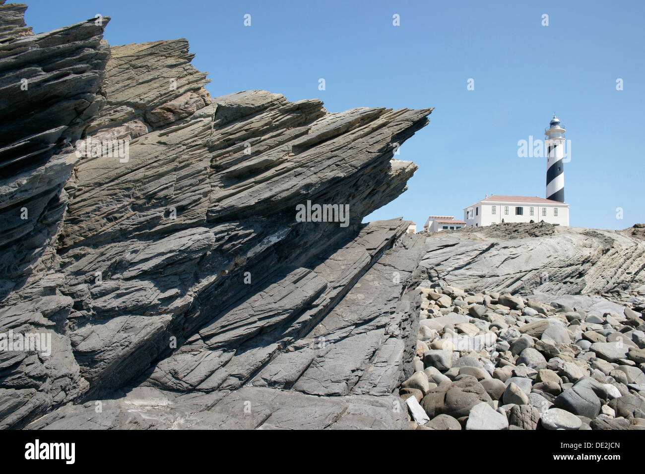 Cap de Favaritx lighthouse, Cap de Favaritx, Cap de Favaritx, Minorca, Isole Baleari, Spagna Foto Stock