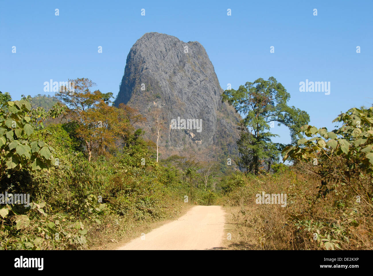 Calcare roccia carsica, kast cono Thakek, Khammuan provincia, Khammouane, Laos, Asia sud-orientale, Asia Foto Stock