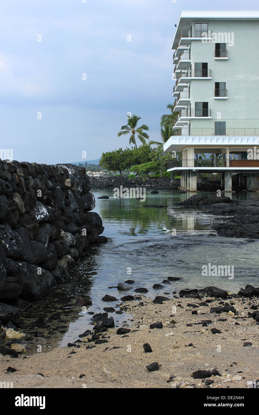Ke'eku Heiau pre-Luogo di culto cristiano per Hawaiiani vicino al Hotel Outrigger Keauhou in Hawaii Foto Stock