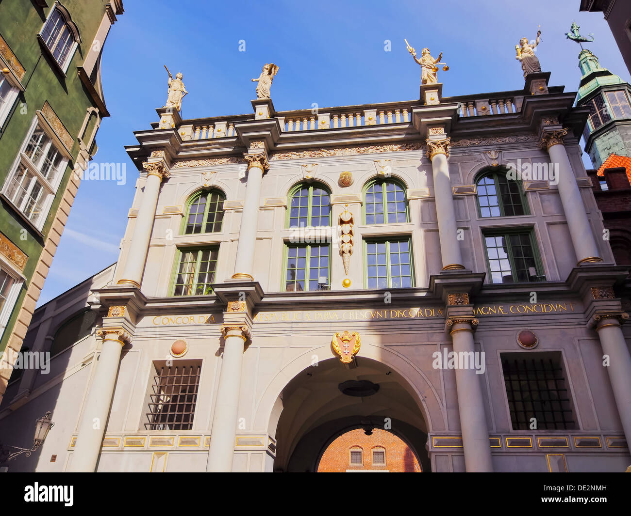 Zlota Brama - Golden Gate sulla Città Vecchia di Danzica, Polonia Foto Stock