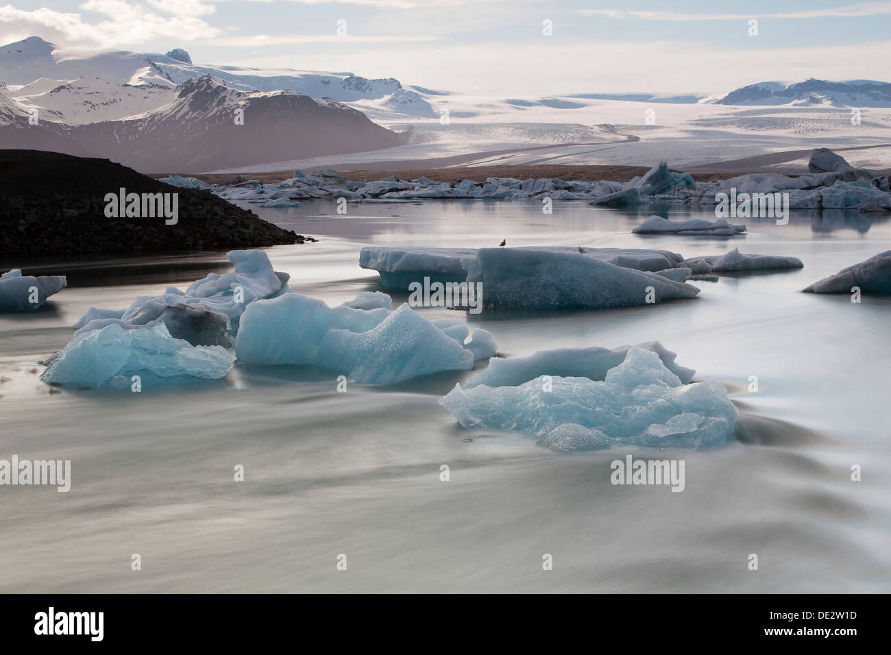 Joekulsarlon lago glaciale, Vatnajoekull o Vatna Glacier, Est Islanda, Islanda, Europa Foto Stock