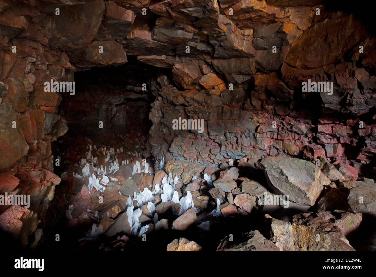 Raufarhollshellir grotta, Hveragerdi, Sud Islanda, Islanda, Europa Foto Stock
