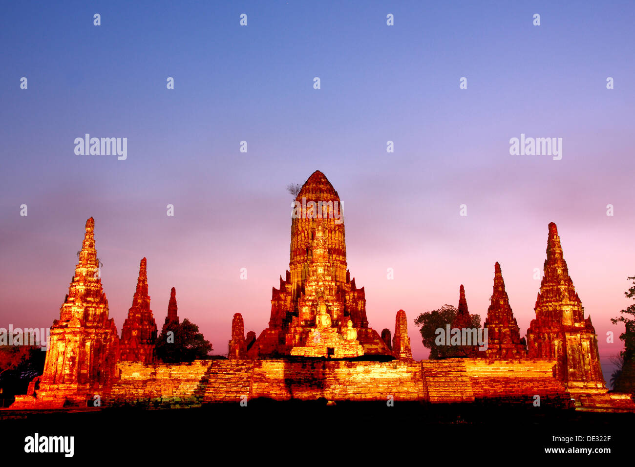 Wat Chaiwattanaram, Ayutthaya, Thailandia Foto Stock