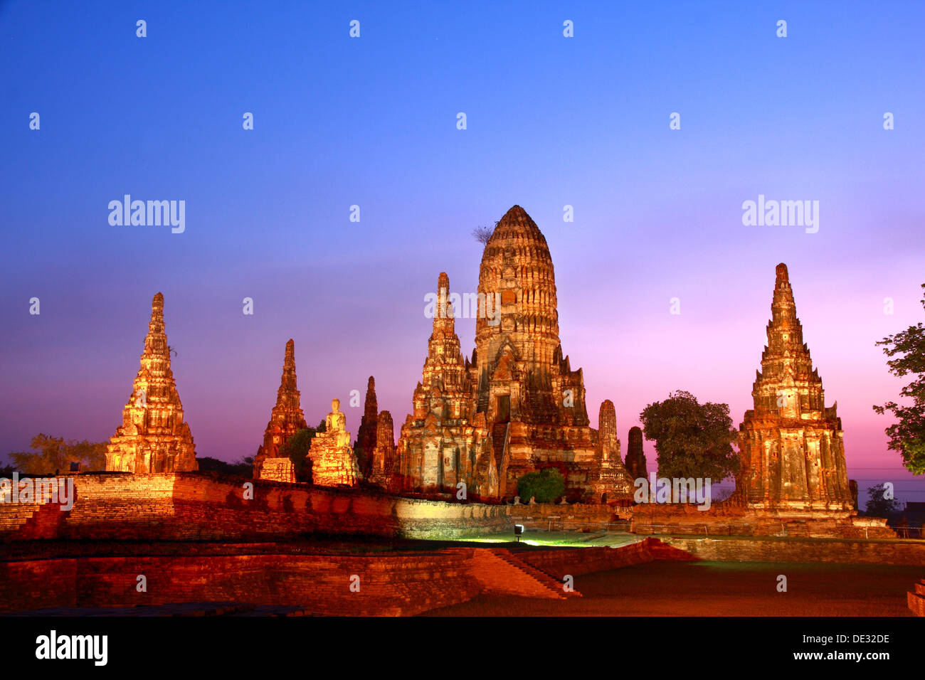 Wat Chaiwattanaram, Ayutthaya, Thailandia Foto Stock