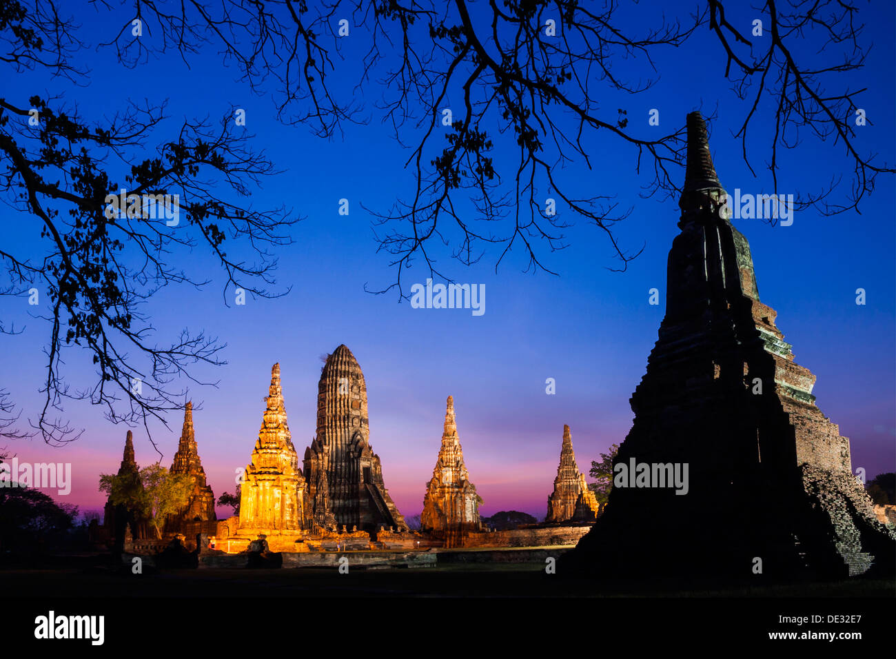 Wat Chaiwattanaram, Ayutthaya, Thailandia Foto Stock