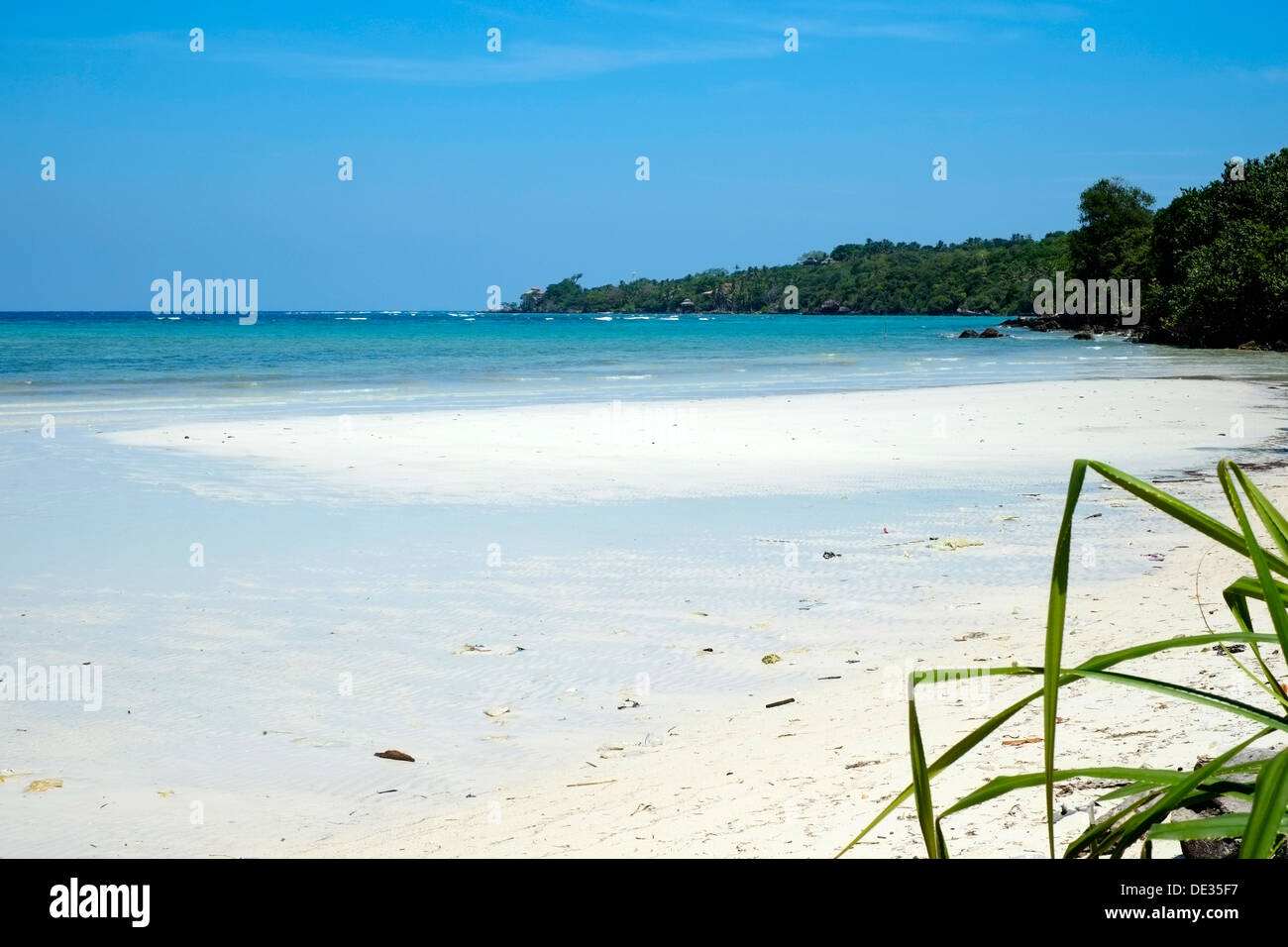 Deserta spiaggia incontaminata e acque cristalline dell'isola Karimunjawa java indonesia Foto Stock
