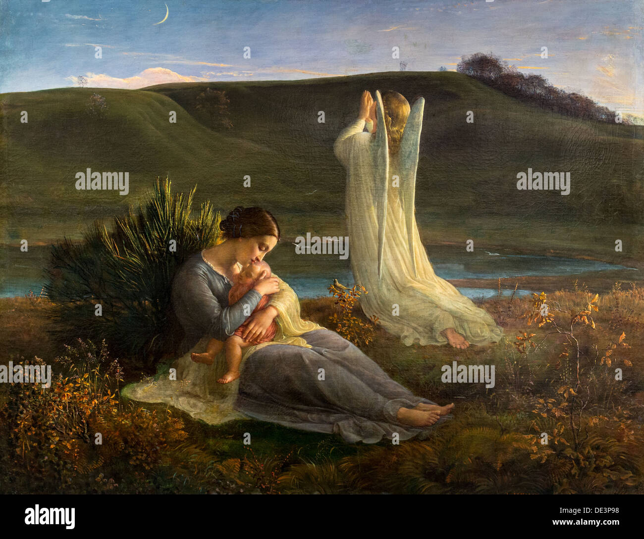 Xix secolo - la poesia dell'anima, l'Angelo e la madre, intorno al 1850 - Louis Janmot olio su tela Foto Stock