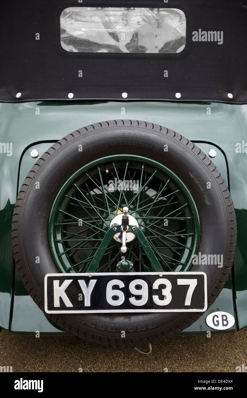 La parte posteriore di una Lagonda M45 Sport Tourer autovettura convertibile, con la ruota di scorta sul retro. Foto Stock