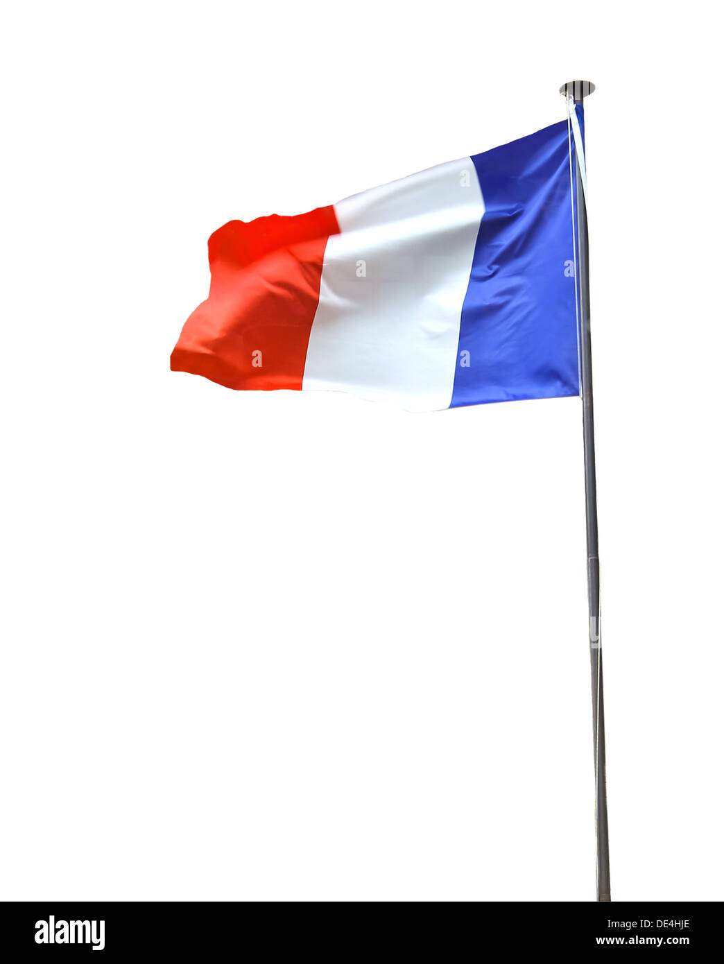 Bandiera francese isolati su sfondo bianco Foto Stock