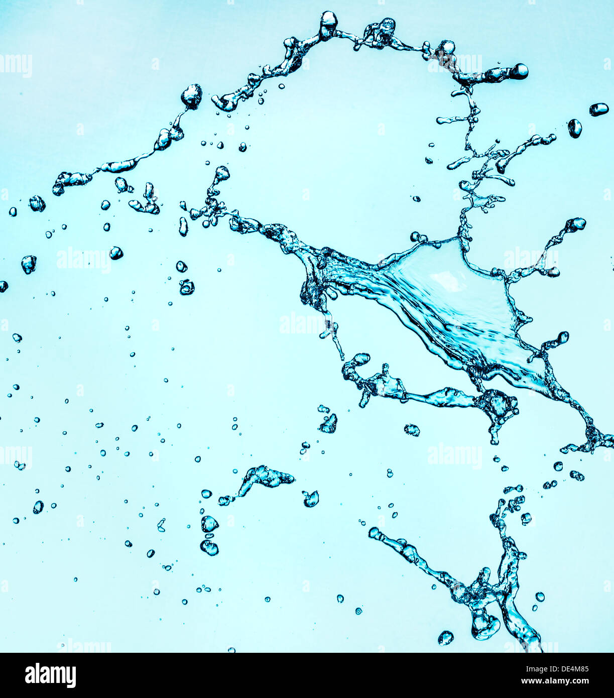 Abstract splash acqua su sfondo blu. Foto Stock