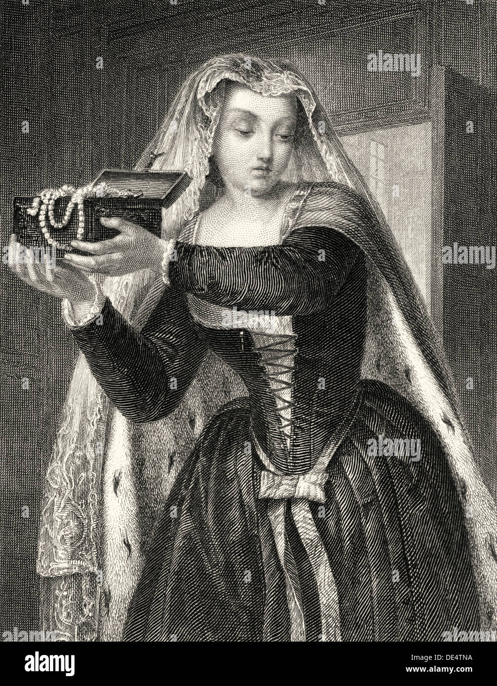 Agnès Sorel, 1410 - 1450, Dame de beauté, carattere dal dramma "La cameriera di Orleans" di Friedrich Schiller Foto Stock