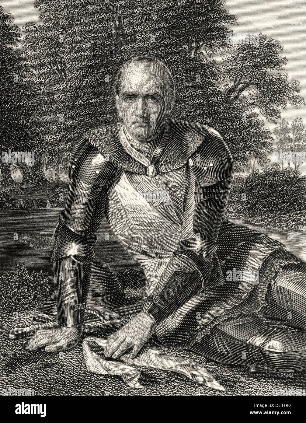 Talbot, carattere dal dramma "La cameriera di Orleans" di Friedrich Schiller, 1759 - 1805, Galleria di Schiller, 1869 Foto Stock