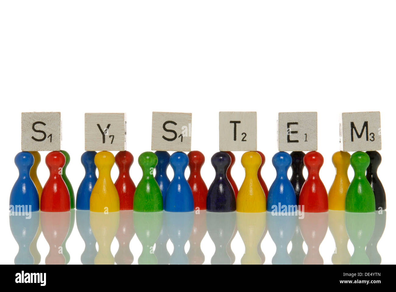 Gioco di figure e lettera di piastrelle, l'ortografia della parola per un sistema Foto Stock