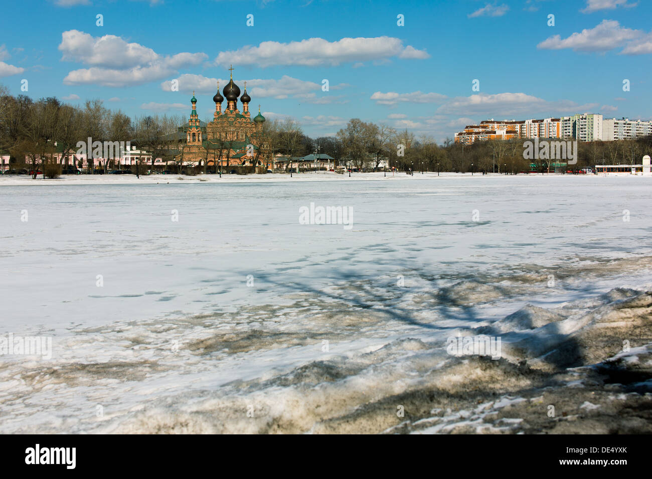 Kuskovo chiesa cristiana in inverno moscovita Foto Stock