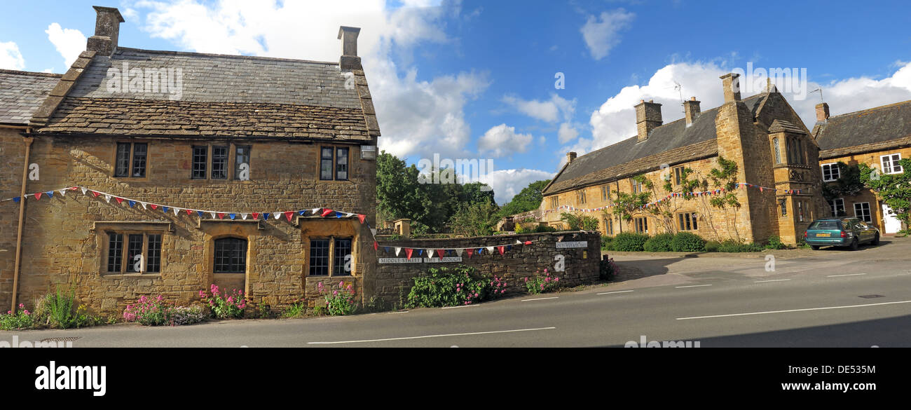 Il Borough, Montecute village, South Somerset,pano,panorama Foto Stock