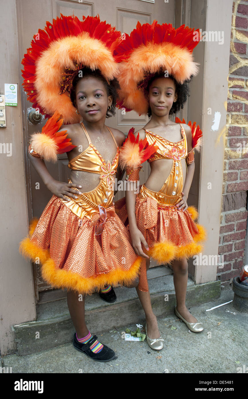 Indiana occidentale dei Caraibi Kiddies parade nel Crown Heights sezione di Brooklyn, NY, 2012. Foto Stock