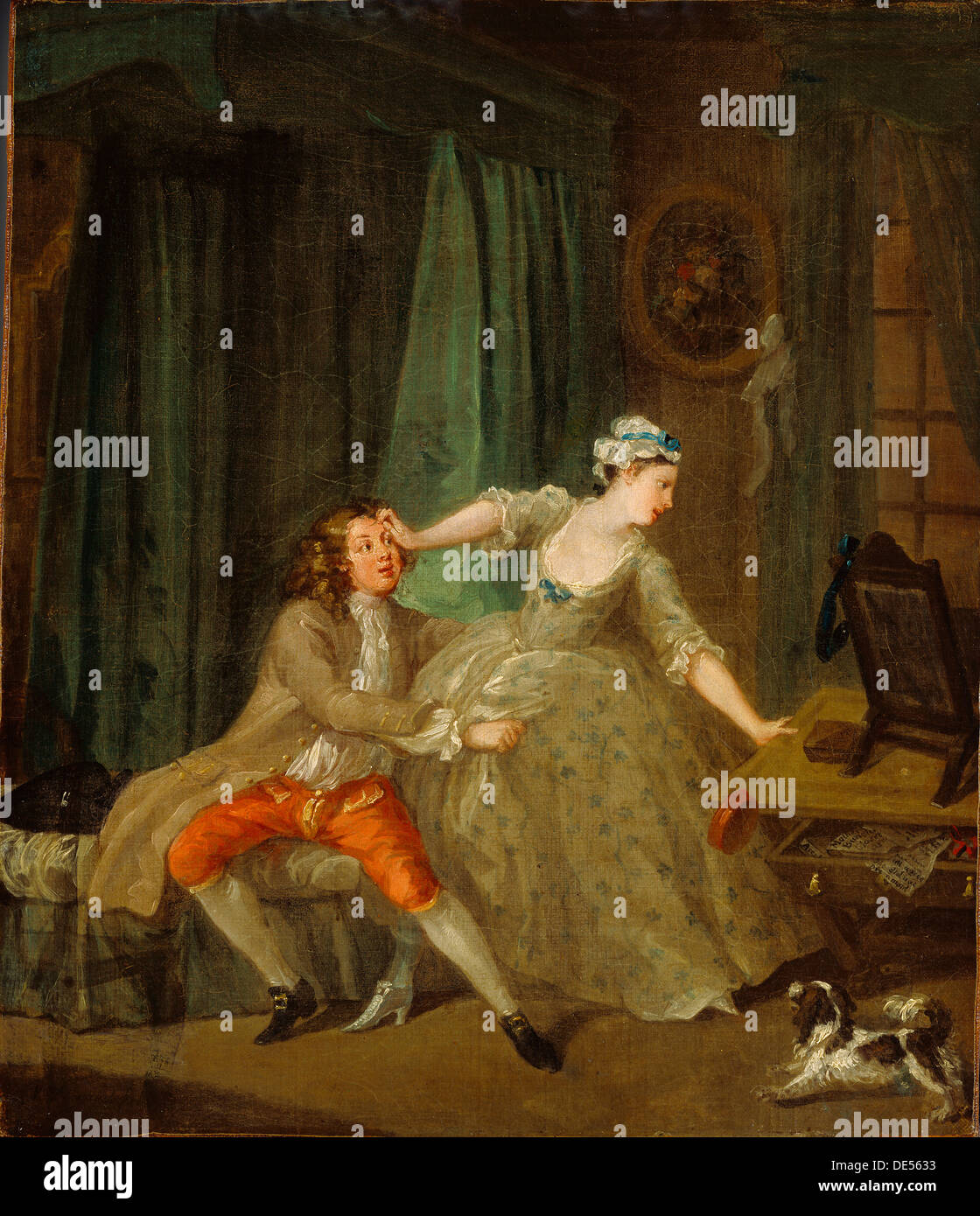 Prima; William Hogarth, inglese, 1697 - 1764; 1730 - 1731; Olio su tela Foto Stock