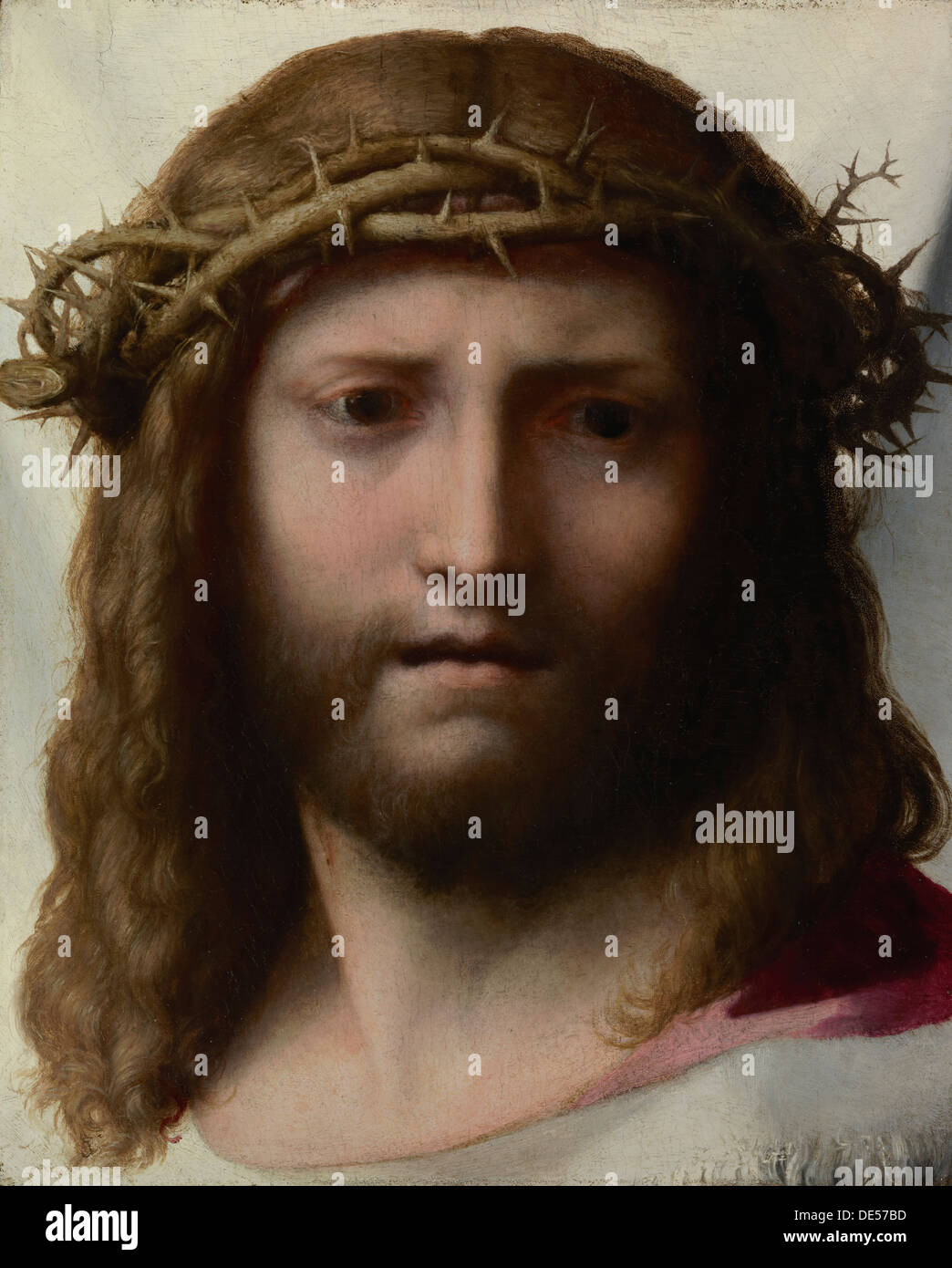 Testa di Cristo; Correggio (Antonio Allegri), Italiano, circa 1489 - 1534; circa 1525 - 1530; olio su pannello Foto Stock