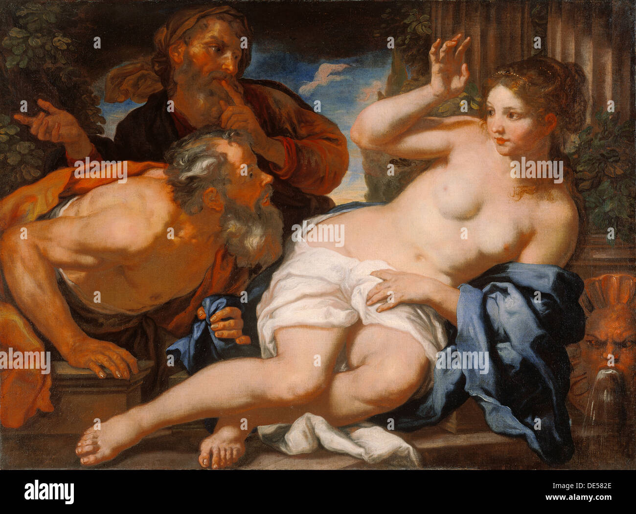 Susanna e i vecchioni; Johann Carl Loth, Tedesco, 1632 - 1698; quarto trimestre del XVII secolo; Olio su tela Foto Stock