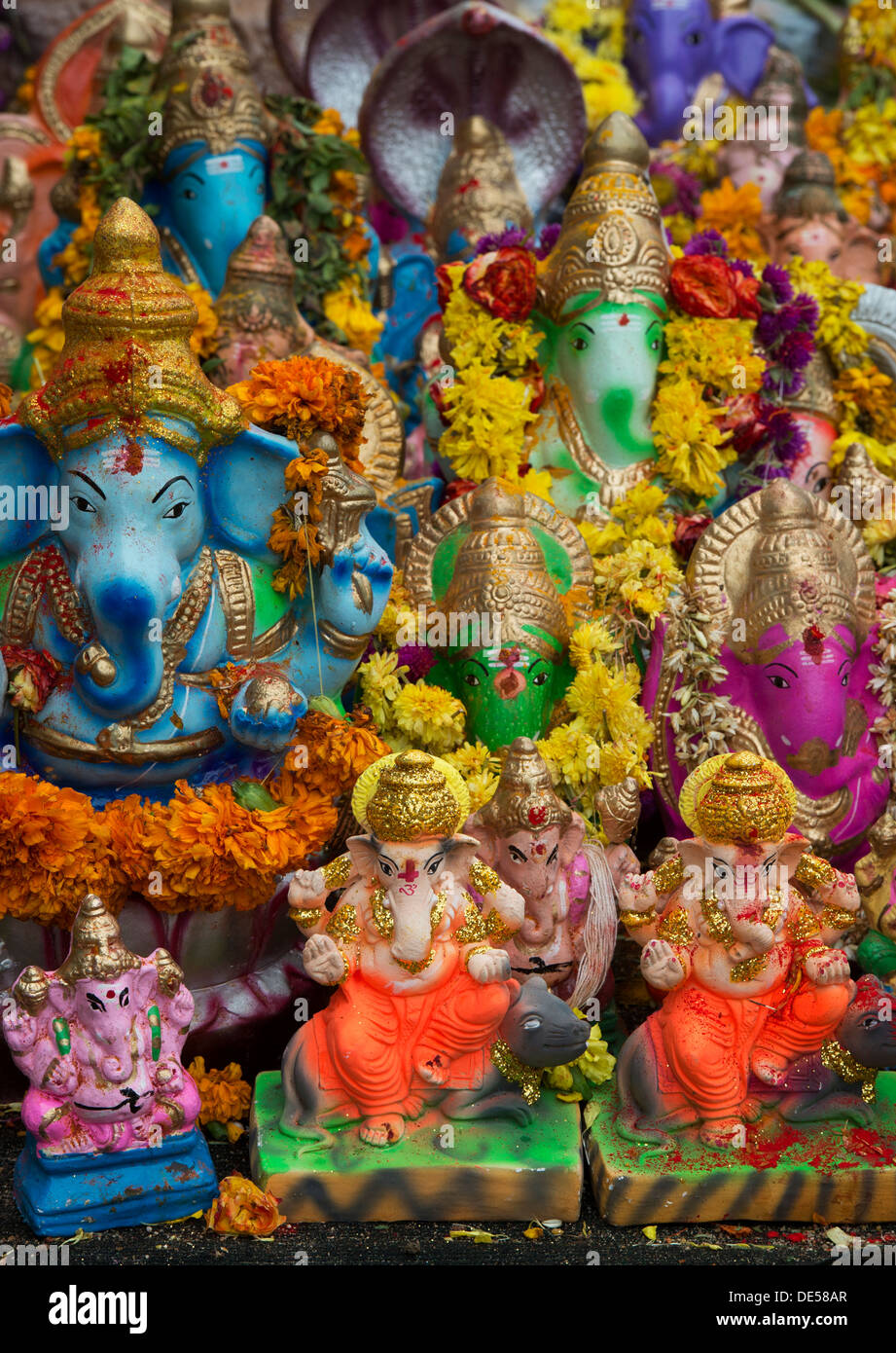 Elefante indù Dio. Signore Ganesha statue Foto Stock