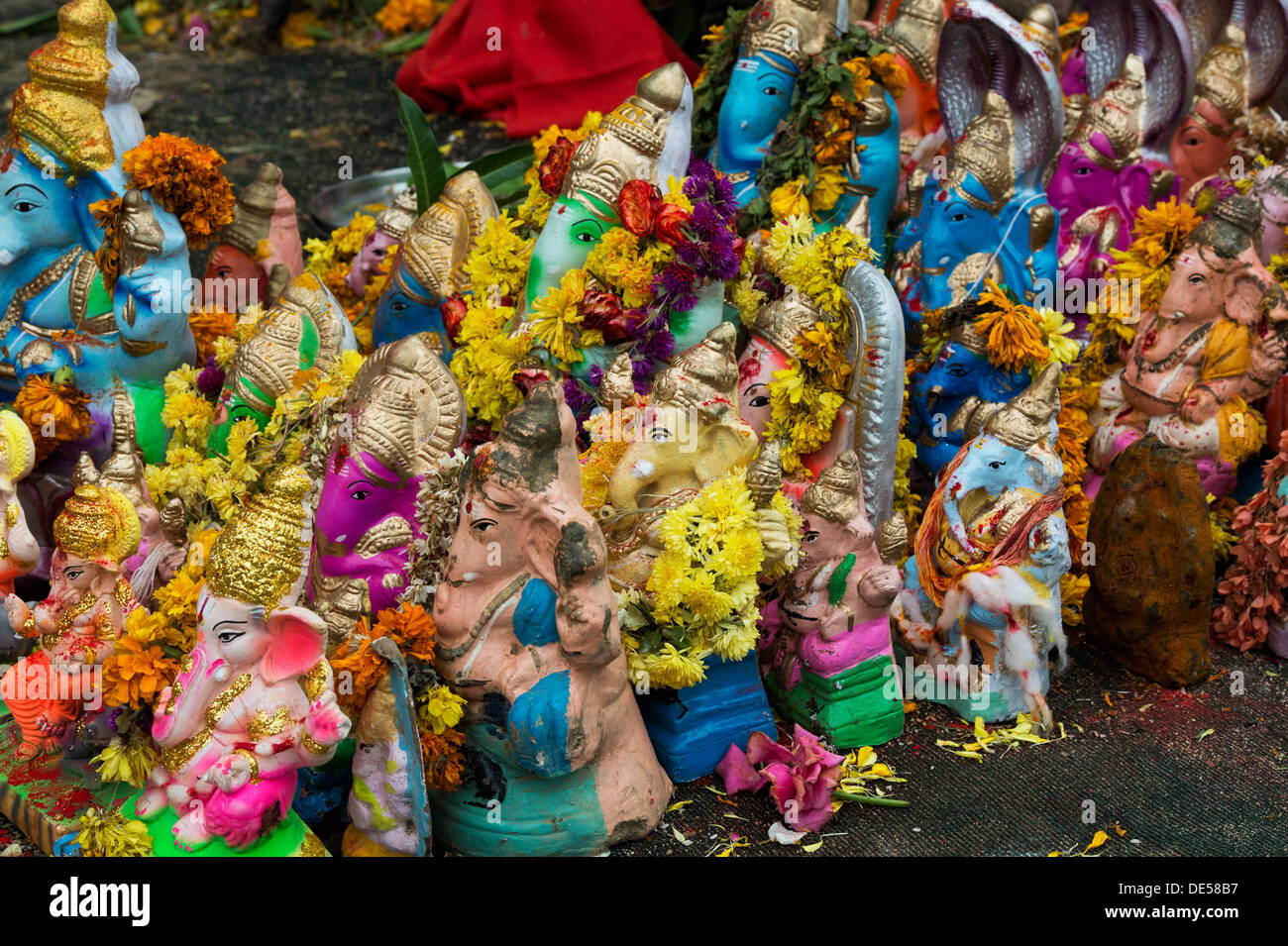 Elefante indù Dio. Signore Ganesha statue Foto Stock